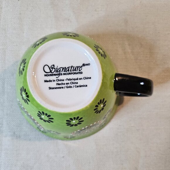 Signature Large Boho Stoneware Latte Coffee Mug Cup x 2 - Picture 9 of 11